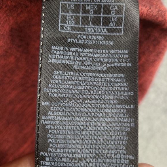 Guess Polo Shirt Mens Large Red Heathered Faux Leather Pocket Collared V-Neck - Picture 13 of 13